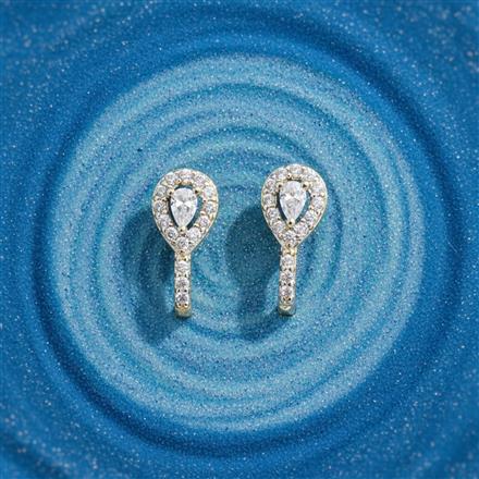 Cz Pressing Nose Ring With 2 Tone Rhodium Plating