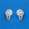 Cz Pressing Nose Ring With 2 Tone Rhodium Plating