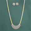 Cz Classic Pendant Set With 2 Tone Rhodium Plating