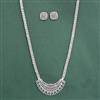 Cz Classic Pendant Set With 2 Tone Rhodium Plating