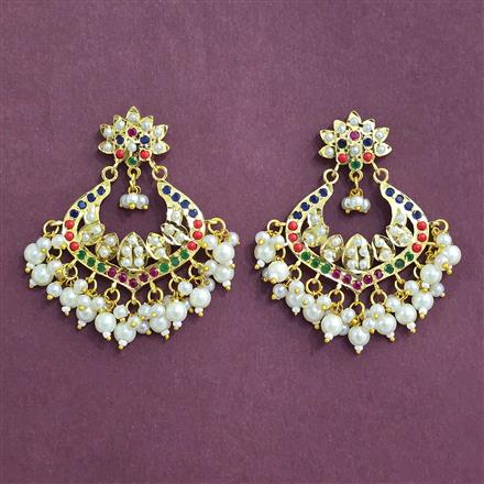 Cz Moti Earring With Gold Plating