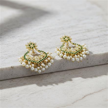 Cz Moti Earring With Gold Plating