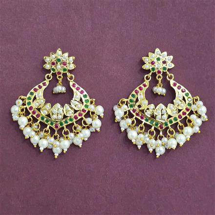 Cz Moti Earring With Gold Plating