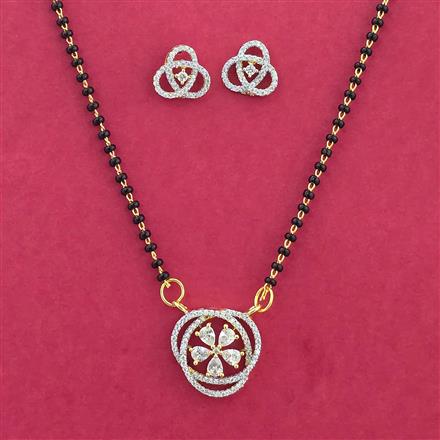 Cz Delicate Mangalsutra With 2 Tone Rhodium Plating