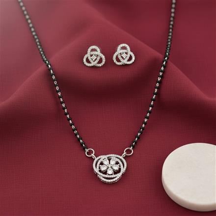 Cz Delicate Mangalsutra With 2 Tone Rhodium Plating