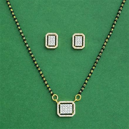 Cz Delicate Mangalsutra With 2 Tone Rhodium Plating