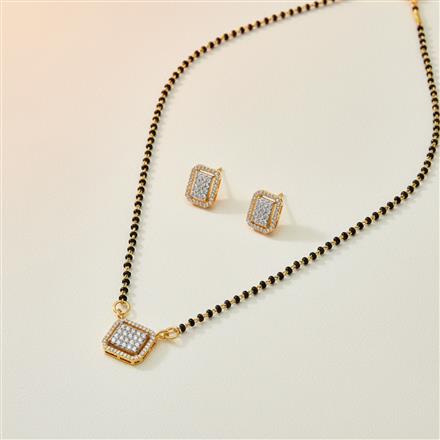 Cz Delicate Mangalsutra With 2 Tone Rhodium Plating