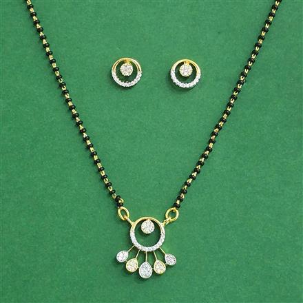 Cz Delicate Mangalsutra With 2 Tone Rhodium Plating