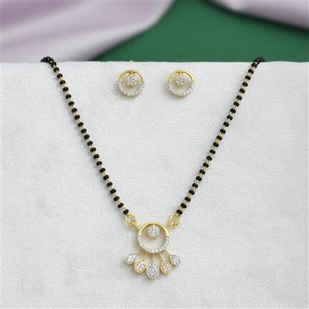 Cz Delicate Mangalsutra With 2 Tone Rhodium Plating