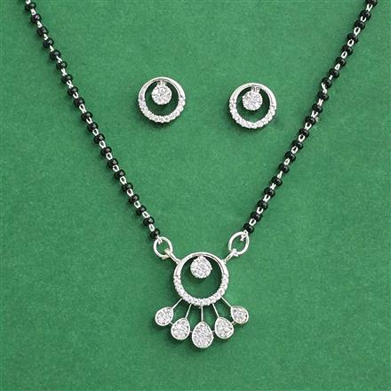 Cz Delicate Mangalsutra With 2 Tone Rhodium Plating