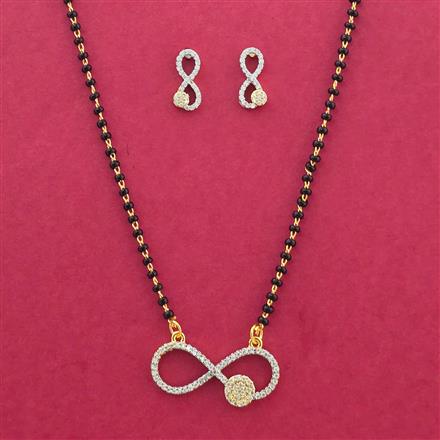 Cz Delicate Mangalsutra With 2 Tone Rhodium Plating