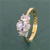 Cz Adjustable Ring With 2 Tone Rhodium Plating