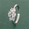 Cz Adjustable Ring With 2 Tone Rhodium Plating