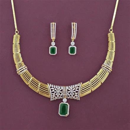 Cz Classic Necklace With 2 Tone Plating