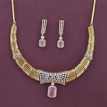 Cz Classic Necklace With 2 Tone Plating