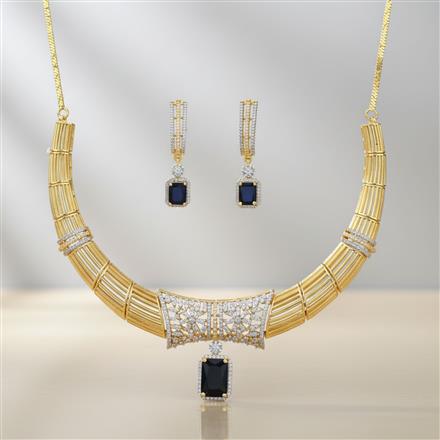 Cz Classic Necklace With 2 Tone Plating