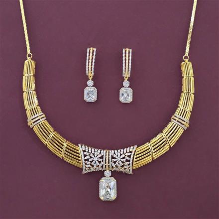 Cz Classic Necklace With 2 Tone Plating