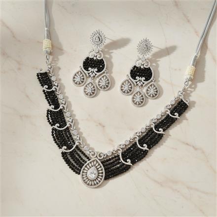 Cz Classic Necklace With Rhodium Plating