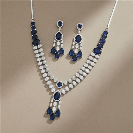 Cz Classic Necklace With Rhodium Plating