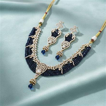 Cz Classic Necklace With Mehndi Plating