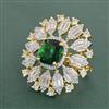 Cz Adjustable Ring With 2 Tone Plating