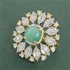 Cz Adjustable Ring With 2 Tone Plating