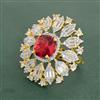 Cz Adjustable Ring With 2 Tone Plating