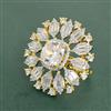Cz Adjustable Ring With 2 Tone Plating