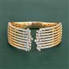 Cz Openable Kada With Carat 2 Tone Rhodium Plating