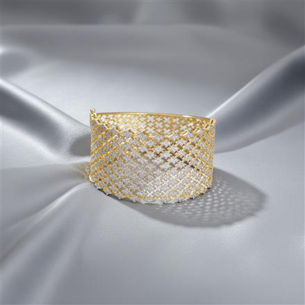 Cz Openable Kada With 2 Tone Rhodium Plating