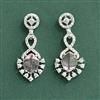 Cz Classic Earring With Rhodium Plating