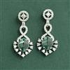 Cz Classic Earring With Rhodium Plating