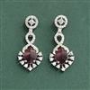 Cz Classic Earring With Rhodium Plating