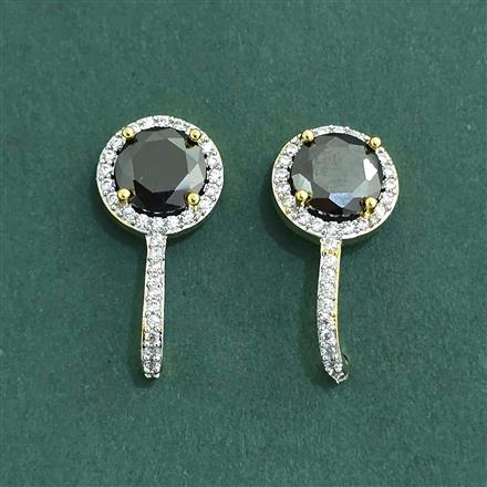 Cz Delicate Earring With 2 Tone Plating