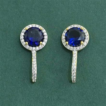 Cz Delicate Earring With 2 Tone Plating