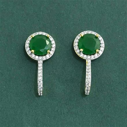 Cz Delicate Earring With 2 Tone Plating