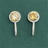 Cz Delicate Earring With 2 Tone Plating