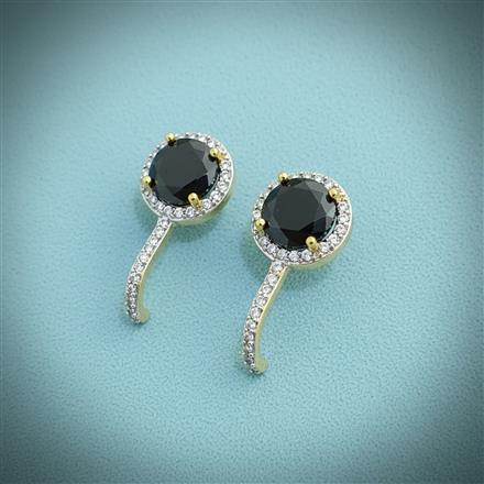 Cz Delicate Earring With 2 Tone Plating