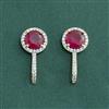 Cz Delicate Earring With 2 Tone Plating