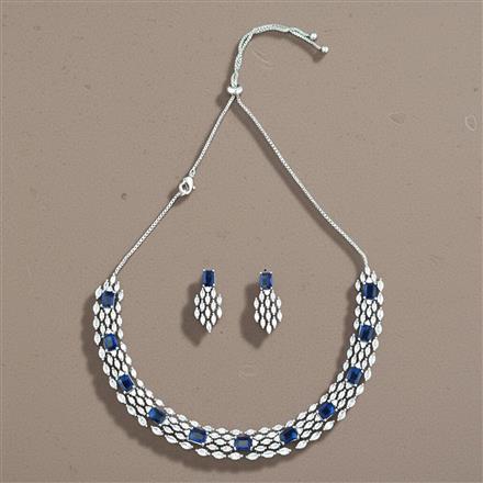 Cz Classic Necklace With Rhodium Plating