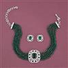 Cz Choker Necklace With Rhodium Plating