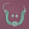 Cz Choker Necklace With Rhodium Plating