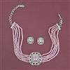 Cz Choker Necklace With Rhodium Plating