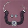 Cz Choker Necklace With Rhodium Plating