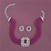 Cz Choker Necklace With Rhodium Plating