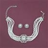 Cz Choker Necklace With Rhodium Plating