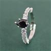 Cz Adjustable Ring With Rhodium Plating