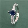 Cz Adjustable Ring With Rhodium Plating