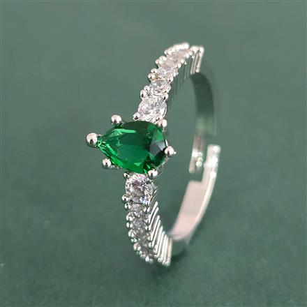Cz Adjustable Ring With Rhodium Plating