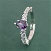 Cz Adjustable Ring With Rhodium Plating